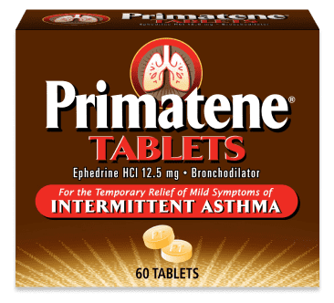 Primatene Tablets packaging